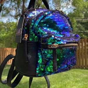 Mini sequin backpack